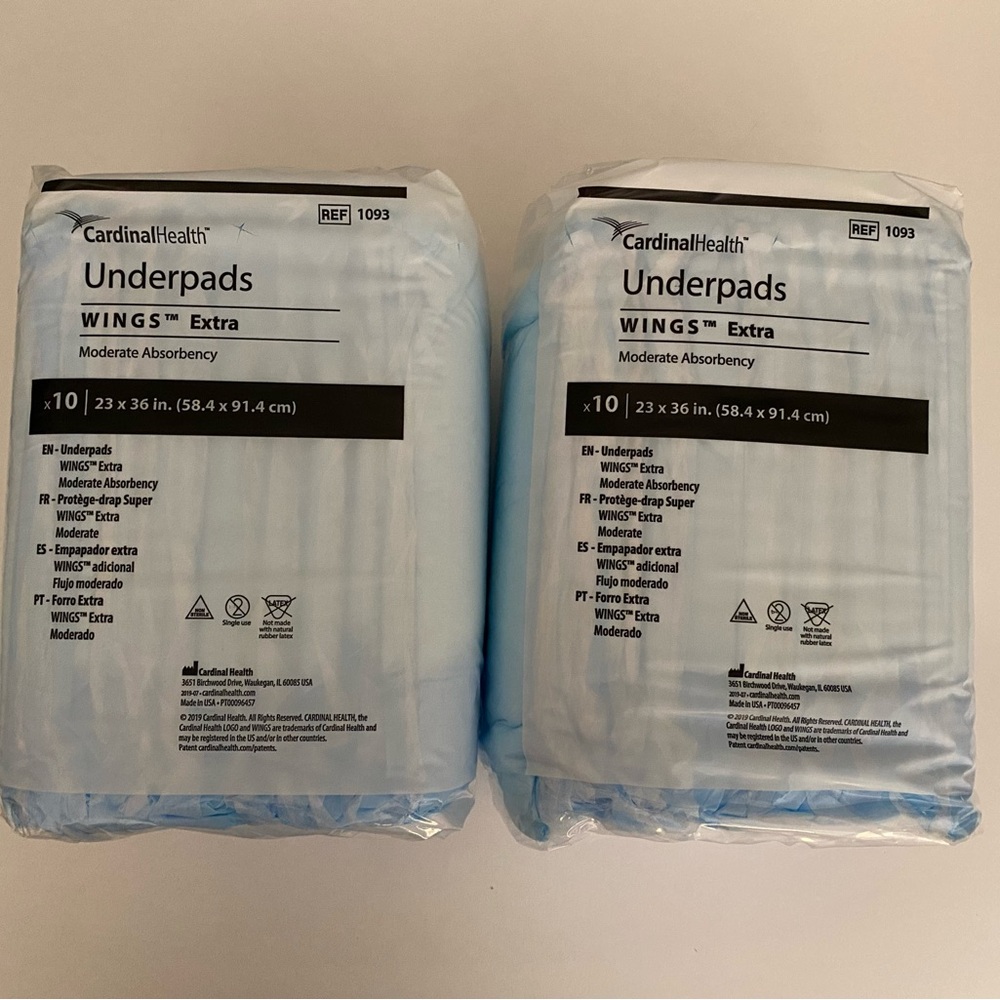 2 packs Cardinal Health Underpads incontinence Aid
